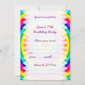 Psychedelic Round Circles Rainbow Birthday Kaart (Achterkant)