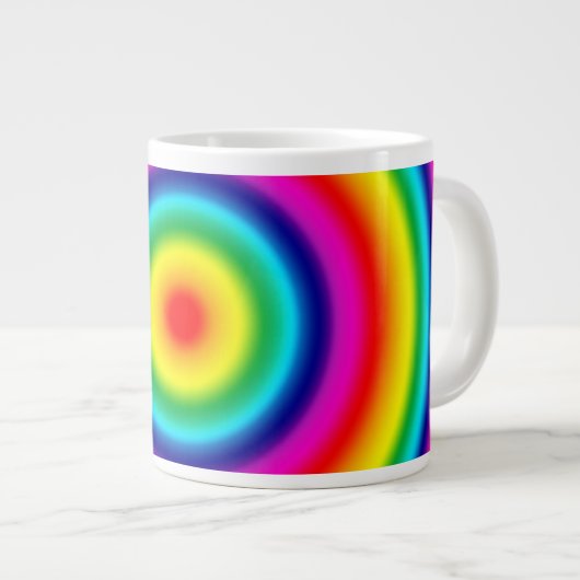 Psychedelic Round Rainbow-patroon Grote Koffiekop (Voorkant rechts)