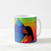 Psychedelic roze piramide prinses koffiemok (Voorkant rechts)