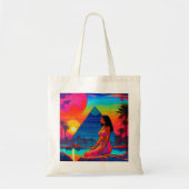 Psychedelic roze piramide prinses tote bag (Voorkant)