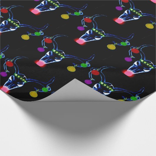 Psychedelic Rudolph Skull Cadeaupapier (Hoek)