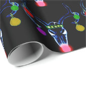 Psychedelic Rudolph Skull Cadeaupapier (Rol Hoek)
