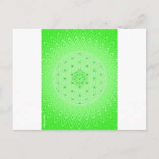 Psychedelic Sacred Geometry Heart Chakra Design Briefkaart
