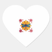 Psychedelic Sacred Geometry Mandala Insect Nature  Hart Sticker (Voorkant)