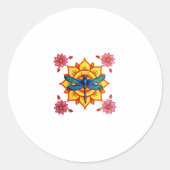 Psychedelic Sacred Geometry Mandala Insect Nature  Ronde Sticker (Voorkant)