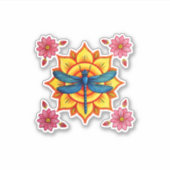 Psychedelic Sacred Geometry Mandala Insect Nature  Sticker (Voorkant)