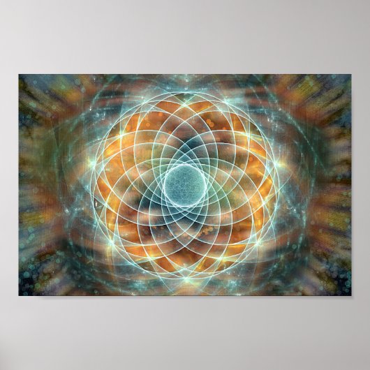 Psychedelic Sacred Geometry Stargate Poster (Voorkant)