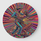 Psychedelic Salsa Tango Dancing Art Grote Klok (Voorkant)