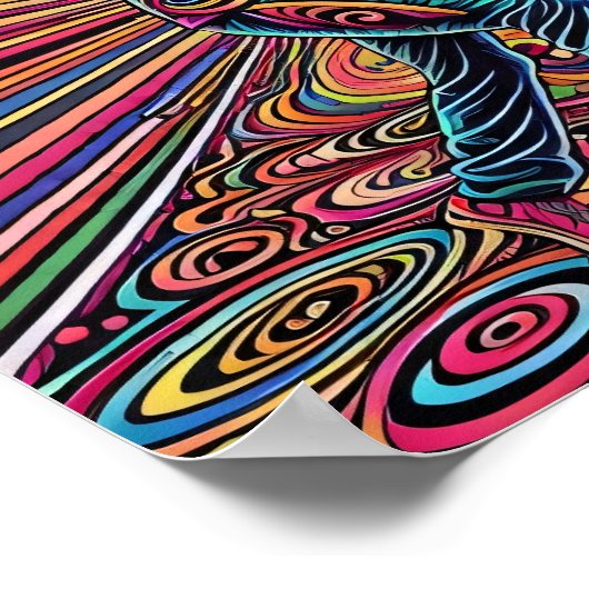Psychedelic Salsa Tango Dancing Art Poster (Hoek)