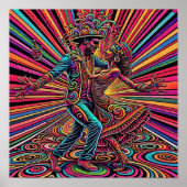 Psychedelic Salsa Tango Dancing Art Poster (Voorkant)