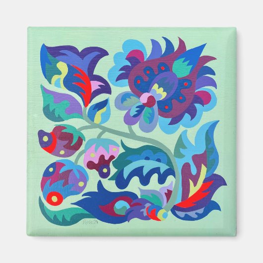 Psychedelic Samchykivka Zomer Aardbeien Magneet (Voorkant)