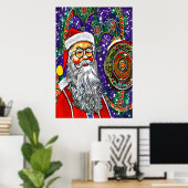 Psychedelic Santa Claus Art | AI Art Poster (Thuiskantoor)