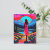 Psychedelic Schots Landschap Briefkaart (Staand voorkant)