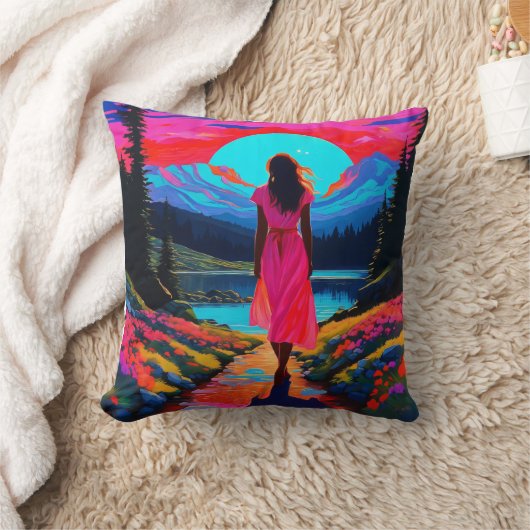 Psychedelic Schots Landschap Kussen (Deken)