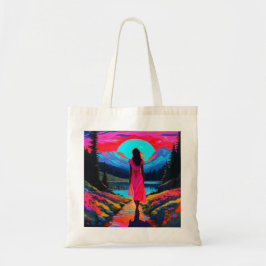 Psychedelic Schots Landschap Tote Bag