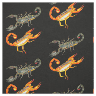 Psychedelic Scorpio Colorful Fractal Scorpions Stof