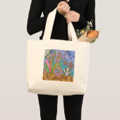 Psychedelic Seahorse Zee Turtle Art Grote Tote Bag (Voorkant (product))