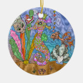 Psychedelic Seahorse Zee Turtle Art Keramisch Ornament (Voorkant)