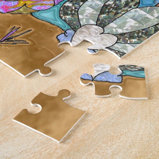 Psychedelic Seahorse Zee Turtle Art Legpuzzel (Zijkant)