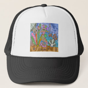 Psychedelic Seahorse Zee Turtle Art Trucker Pet