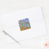 Psychedelic Seahorse Zee Turtle Art Vierkante Sticker (Envelop)