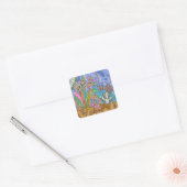 Psychedelic Seahorse Zee Turtle Art Vierkante Sticker (Envelop)