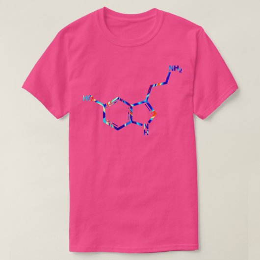 Psychedelic Serotonin Molecule T-shirt (Design voorkant)
