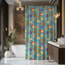 Psychedelic Shower Curtain Retro Pastel Mood Douchegordijn