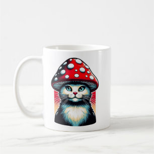 Psychedelic Shroom Cat beroemd gemaakt door Amanit Koffiemok