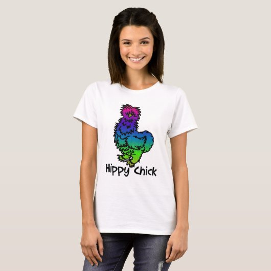 Psychedelic Silkie Hippy Chick T-Shirt (Voorkant volledig)