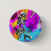 Psychedelic Skeleton Ronde Button 3,2 Cm (Voorkant)