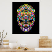 Psychedelic Skull Art Design Poster (Keuken)