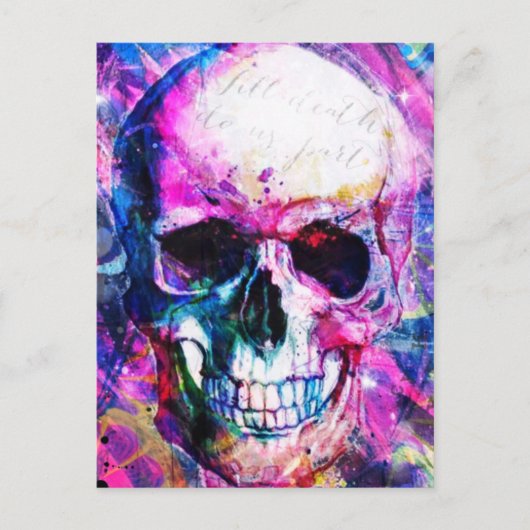 Psychedelic Skull Briefkaart (Voorkant)