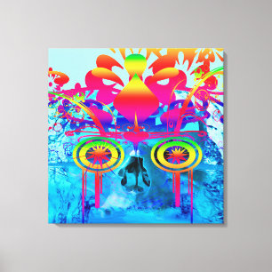 Psychedelic Skull Canvas Afdruk