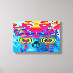 Psychedelic Skull Canvas Afdruk
