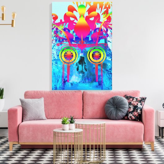 Psychedelic Skull Canvas Afdruk (Insitu (Woonkamer))