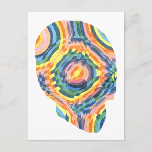 Psychedelic Skull II Briefkaart (Voorkant)