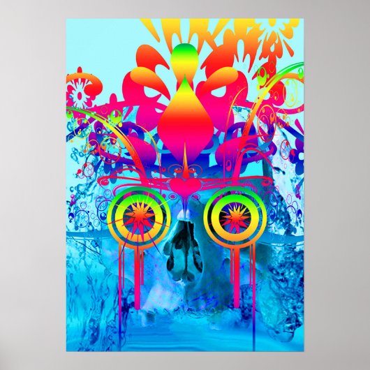 Psychedelic Skull Poster (Voorkant)