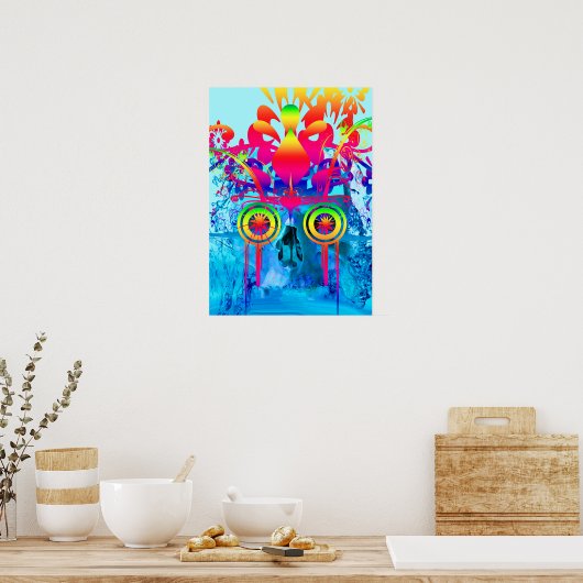Psychedelic Skull Poster (Keuken)