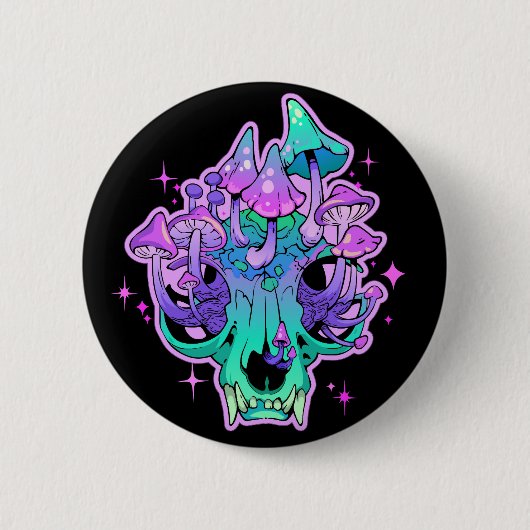 Psychedelic skull  ronde button 5,7 cm (Voorkant)