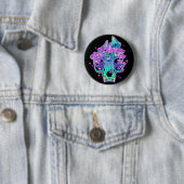 Psychedelic skull  ronde button 5,7 cm (In situ)