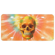 Psychedelic Skull Stropdas-Dye Novelty License Bor
