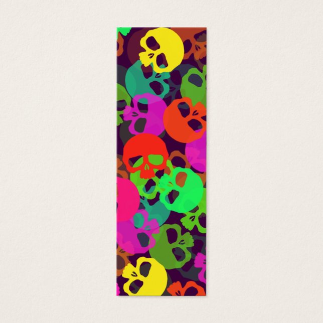 Psychedelic Skulls-Bladwijzer Mini Visitekaartjes (Voorkant)