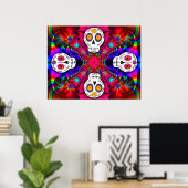Psychedelic Skulls Poster (Thuiskantoor)
