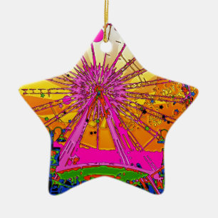 Psychedelic Sky Wheel Star-vorm Keramisch Ornament