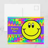 Psychedelic Smiling Face Emoji Dank u Briefkaart (Voorkant / Achterkant)