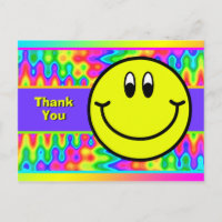 Psychedelic Smiling Face Emoji Dank u Briefkaart