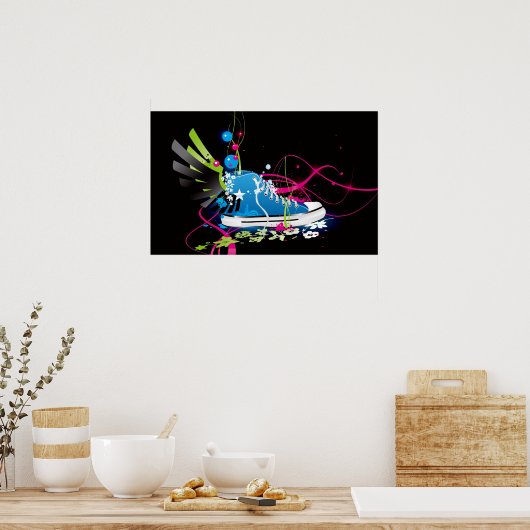 Psychedelic Sneaker Shoe Poster (Keuken)