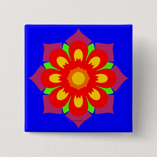 Psychedelic Snowflake Vierkante Button 5,1 Cm (Voorkant)