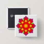 Psychedelic Snowflake Vierkante Button 5,1 Cm (Voorkant /achterkant)